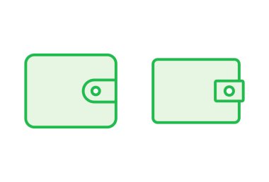 Cüzdan simgesi ayarlandı. cüzdan vektör simgesi