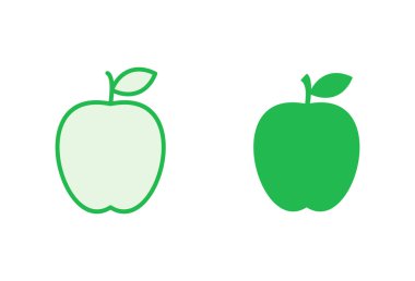 Elma simgesi seti. Elma vektör simgesi. Web tasarımınız için elma sembolleri.