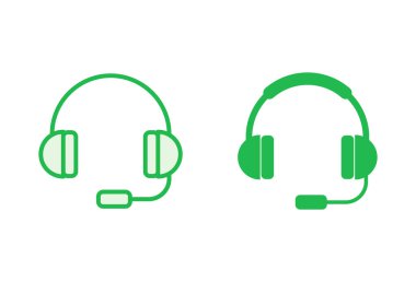 Kulaklık ikonu ayarlandı. Headvector simgesi simgeleri