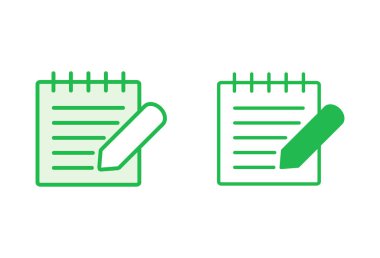 Not simgesi ayarlandı. not defteri simgesi vektörü