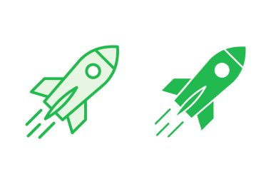 Roket ikonu hazır. Başlangıç simgesi vektörü. 