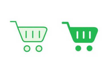 Alışveriş ikonu seti. Alışveriş arabası ikonu. Trolley simge vektörü