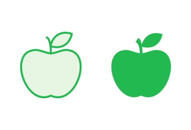 Elma simgesi seti. Elma vektör simgesi. Web tasarımınız için elma sembolleri.
