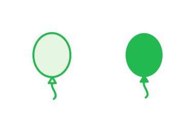 Balon simgesi ayarlandı. Parti balonu süsleme doğum günü vektörü. Balon siyah siluet simgesi