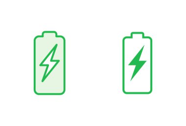 Batarya simgesi ayarlandı. Şarj seviyesi. pil yükleme simgesi