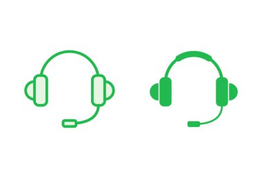 Kulaklık ikonu ayarlandı. Headvector simgesi simgeleri