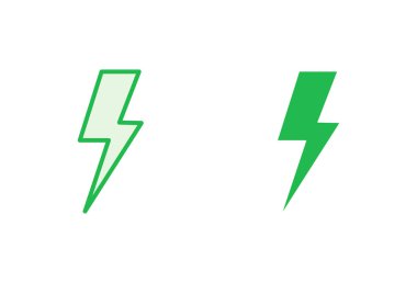 Şimşek simgesi ayarlandı. Elektrik ikon vektörü. Güç simgesi. enerji işareti