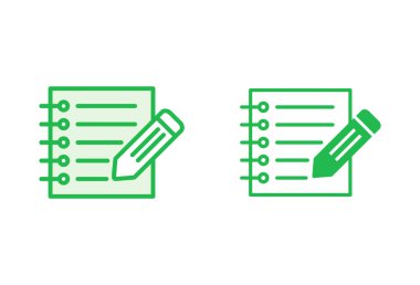 Not simgesi ayarlandı. not defteri simgesi vektörü