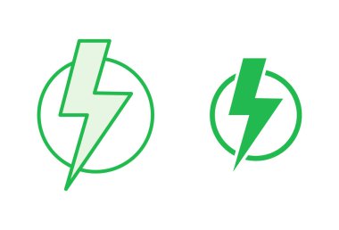 Güç simgesi ayarlandı. Güç Düğmesi Simgesi. Elektrik gücü.