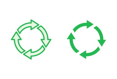 Geri dönüşüm simgesi seti. Vektör simgesi geri dönüşümü.