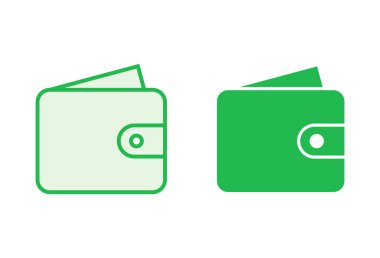 Cüzdan simgesi ayarlandı. cüzdan vektör simgesi