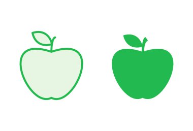 Elma simgesi seti. Elma vektör simgesi. Web tasarımınız için elma sembolleri.