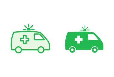 Ambulans simgesi hazır. Ambulans kamyonu ikon vektörü. Ambulans arabası
