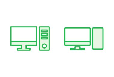 Bilgisayar simgesi ayarlandı. bilgisayar izleyici simgesi vektörü.