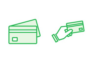 Kredi kartı simgesi seti. Kredi kartı ödeme simgesi vektörü