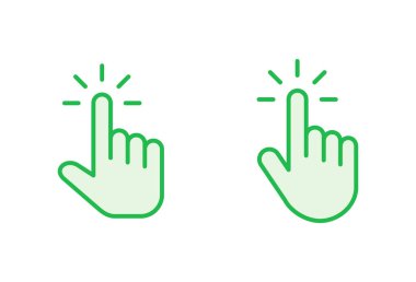 El imleç simgesi seti. İmleç simgesi vektörü. el imleç simgesi tıklaması