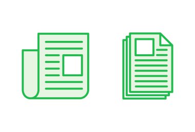 Gazete simgesi seti. haber kağıdı vektör işareti