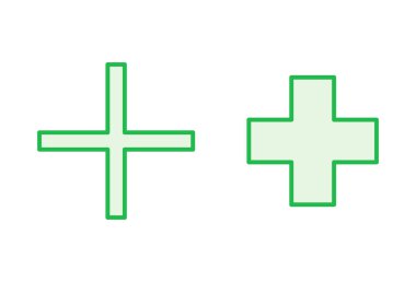 Artı simge seti. Artı simge ekle