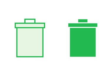 Çöp simgesi seti. Çöp kutusu simgesi. Simge vektörünü sil. çöp