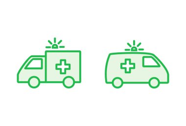 Ambulans simgesi hazır. Ambulans kamyonu ikon vektörü. Ambulans arabası
