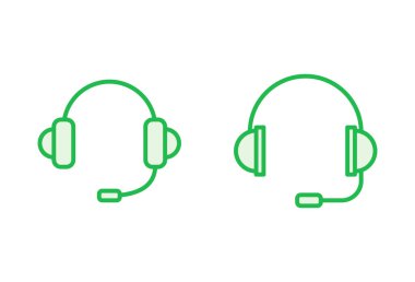 Kulaklık ikonu ayarlandı. Headvector simgesi simgeleri