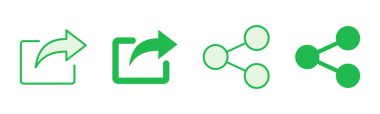 Paylaşım simgesi seti. Paylaşılan vektör simgesi