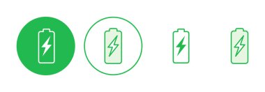 Batarya simgesi ayarlandı. Şarj seviyesi. pil yükleme simgesi