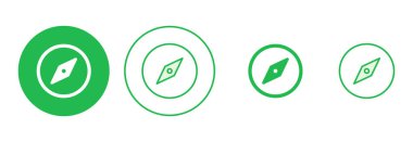 Pusula simgesi ayarlandı. ok pusula simgesi vektörü