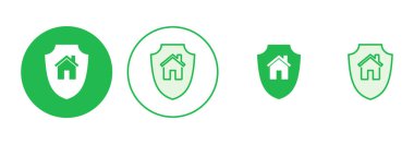 Ev sigortası ikonu. ev koruma simgesi
