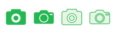 Kamera simgesi ayarlandı. Fotoğraf makinesi simgesi. kamera fotoğrafçılık simgesi.