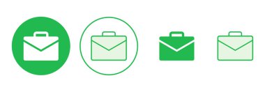 Evrak çantası simgesi seti. Bavul simgesi. bagaj sembolü.