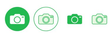 Kamera simgesi ayarlandı. Fotoğraf makinesi simgesi. kamera fotoğrafçılık simgesi.