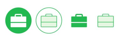 Evrak çantası simgesi seti. Bavul simgesi. bagaj sembolü.