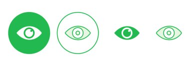 Göz simgesi ayarlandı. Göz vektör simgesi. Bak ve Görüş simgesi. 