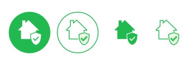 Ev sigortası ikonu. ev koruma simgesi.