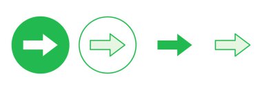Ok simgesi ayarlandı. Ok sembolü. Web tasarımınız için ok işareti.