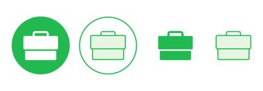 Evrak çantası simgesi seti. Bavul simgesi. bagaj sembolü.