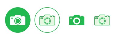 Kamera simgesi ayarlandı. Fotoğraf makinesi simgesi. kamera fotoğrafçılık simgesi.