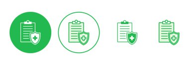 Tıbbi sigorta ikonu seti. sağlık sigortası simgesi