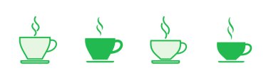 Kahve fincanı ikonu seti. Bir kahve ikonu vektörünü kap.