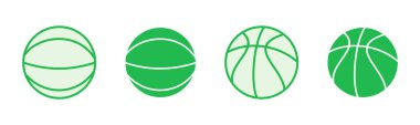 Basketbol ikonu seti. Basketbol ikonu. Basketbol logo vektör simgesi