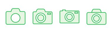 Kamera simgesi ayarlandı. Fotoğraf makinesi simgesi. kamera fotoğrafçılık simgesi.