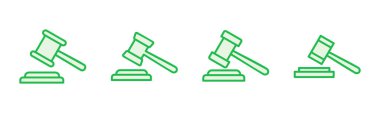 Gavel simgesi hazır. Yargıç Tokmak ikon vektörü. Kanun simgesi vektörü. Açık arttırma çekici