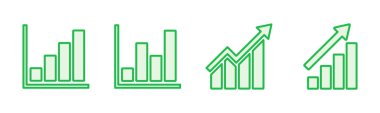 Büyüyen grafik simgesi seti. Grafik simgesi. diyagram simgesi