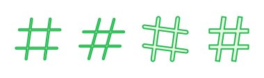 Etiket simgesi seti. hashtag sembolü