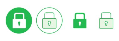 Kilit simgesi ayarlandı. Asma kilit ikon vektörü. Şifreleme simgesi. Güvenlik sembolü