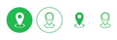 Pin simgesi ayarlandı. Konum simgesi vektörü. hedef simgesi. harita iğnesi