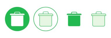 Çöp simgesi seti. Çöp kutusu simgesi. Simge vektörünü sil. çöp