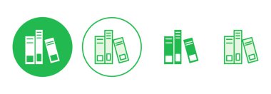 Kütüphane simgesi ayarlandı. eğitim simgesi vektörü