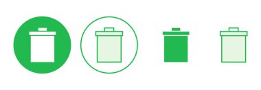 Çöp simgesi seti. Çöp kutusu simgesi. Simge vektörünü sil. çöp